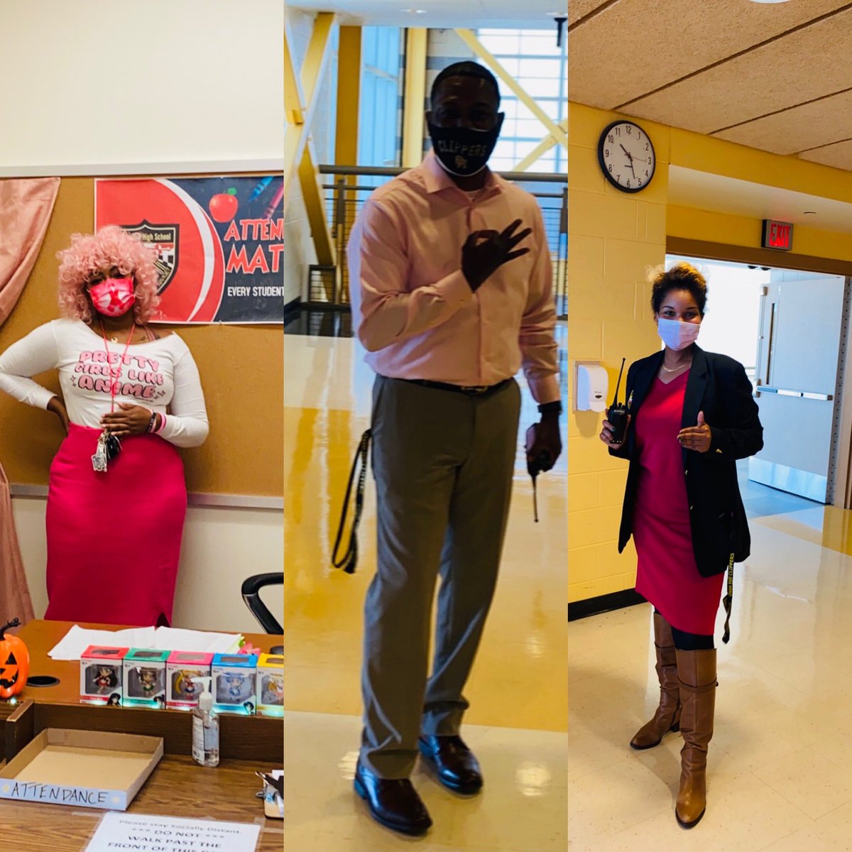 OHHSClippers's tweet photo. Pink flooded the halls of The Hill today! #BreastCancerAwarenessMonth #FindACure #Fight #PinkOctober #PinkSttong #PGCPSStrong #ClipperStrong 💕💕🖤💛💪🏾💕💕 https://t.co/nL3iTyDfTY