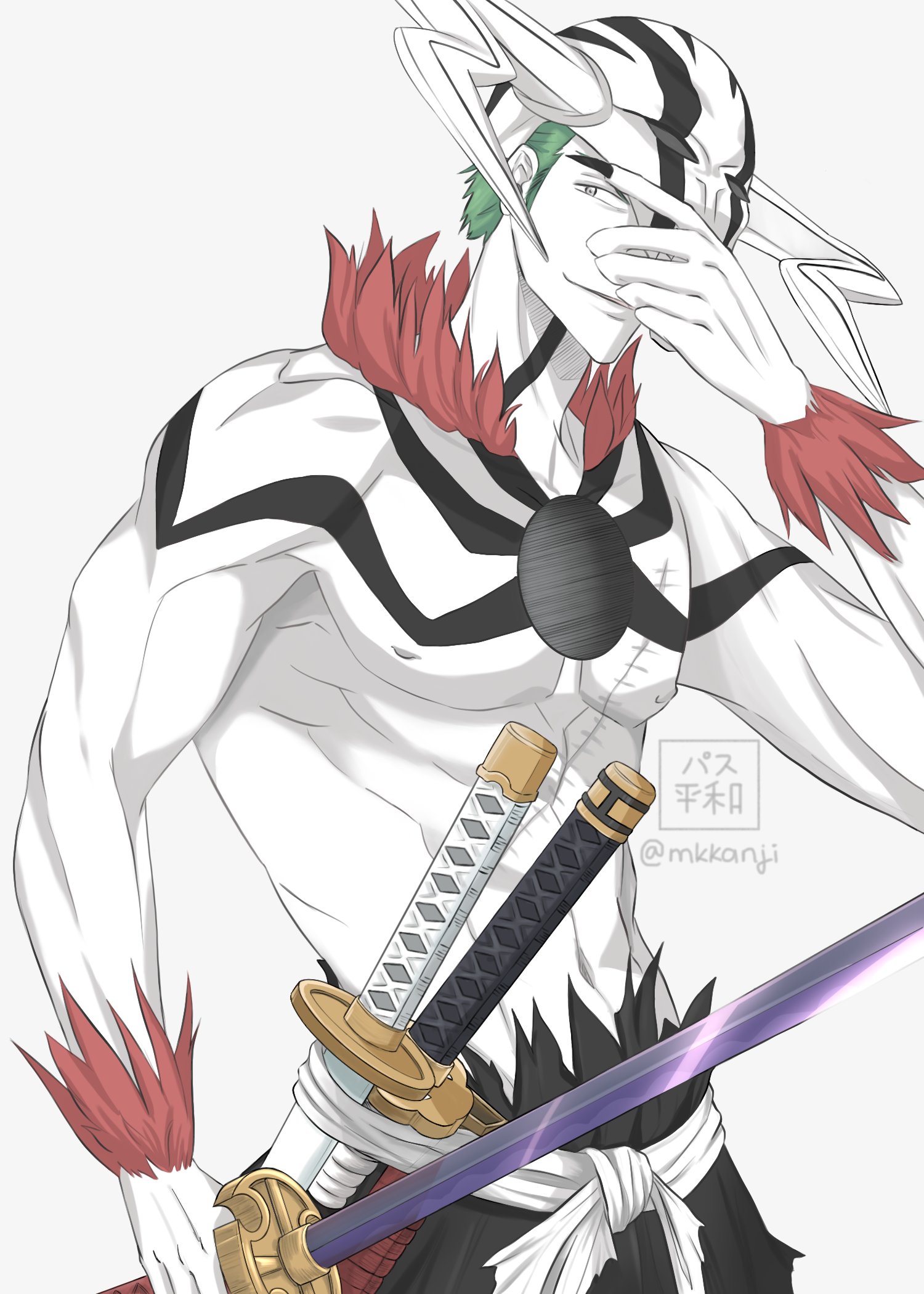 パズ / Paz / 平和 on X: I had so much fun doing this request of #zoro as Vasto  Lorde #bleachなりきりさんと繋がりたい #BLEACH #ONEPIECE #zoro #IchigoKurosaki #titekubo  #oda #animefanart #crossover  / X