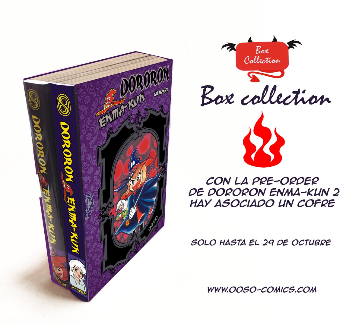 oosocomic's tweet photo. 🔥Nuestra NOVEDAD #DororonEnmaKun 😈estará disponible el 29 de Octubre para el @MANGAbcn 
 🤯Y como EXTRA de las PRE-ORDERS una BOX COLLECTION para la serie completa (1 y 2) 
Pre-Order
📚https://t.co/hfyjRagmt5
📚 en català: https://t.co/5hBf3HTmbW
GOOOO!! https://t.co/XHuC9GnFko