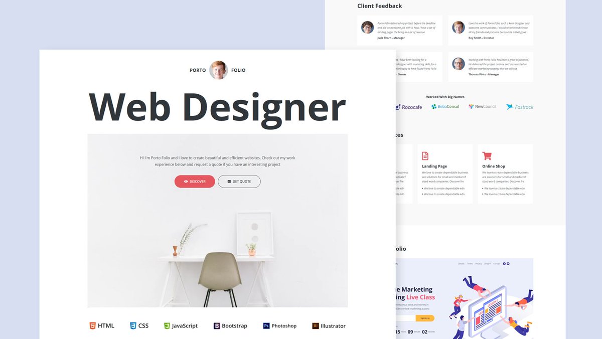 webdevluc's tweet photo. 4 more completed HTML templates part of the Build A Product with Just HTML and CSS series #launchin30HTML
Which one do you like more?
1⃣2⃣
3⃣4⃣ https://t.co/cGbLW7A6UP