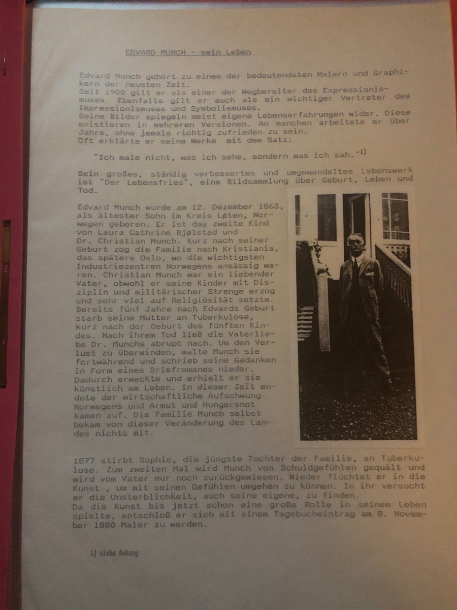 SusanWayland's tweet photo. Did an art review about Edvard Munch in highschool. Some people might forget the fact I went to a traditional classic highschool. ๐ธ
#norway #art #painting #typewriter #nointroductionneeded https://t.co/pVLvnQQLUS