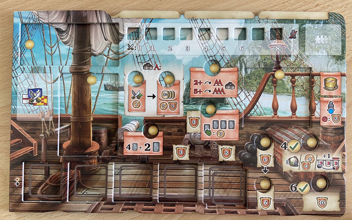 #MaracaiboTheUprise arrived: More cards, cities, double layered shipboards (the golden circles are not 100% centered (unlike the sample), sorry for this. But mostly they will be covered by discs), new quests and scenarios (e.g. free the Caribbean - competitively or cooperatively)