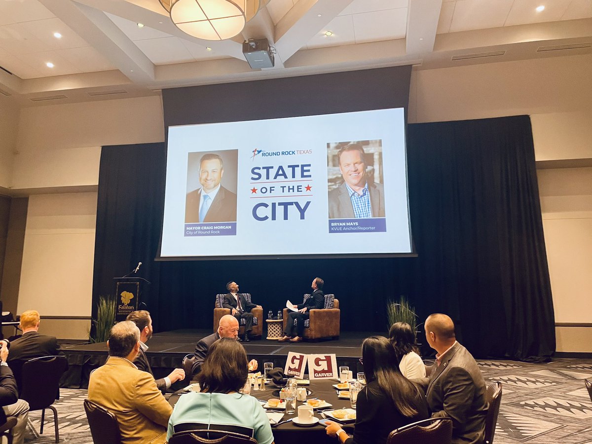 CarolineForTX's tweet photo. Enjoying hearing from our mayor, Craig Morgan, about the state of the city over lunch today. @roundrock was a great place to grow up, is a great place to live, and has an incredible future ahead. I’m proud of what my hometown has accomplished so far and excited about what’s next. https://t.co/2qelvzHje6