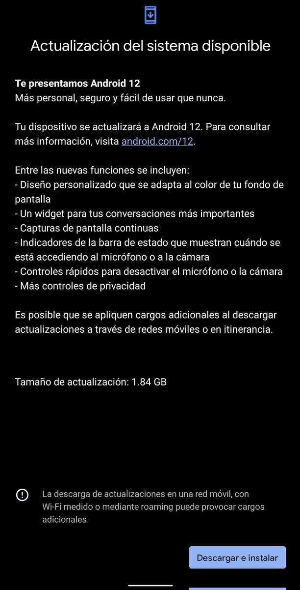 3rikc's tweet photo. Here we go #Android12 ♥️ https://t.co/42420WqCLU