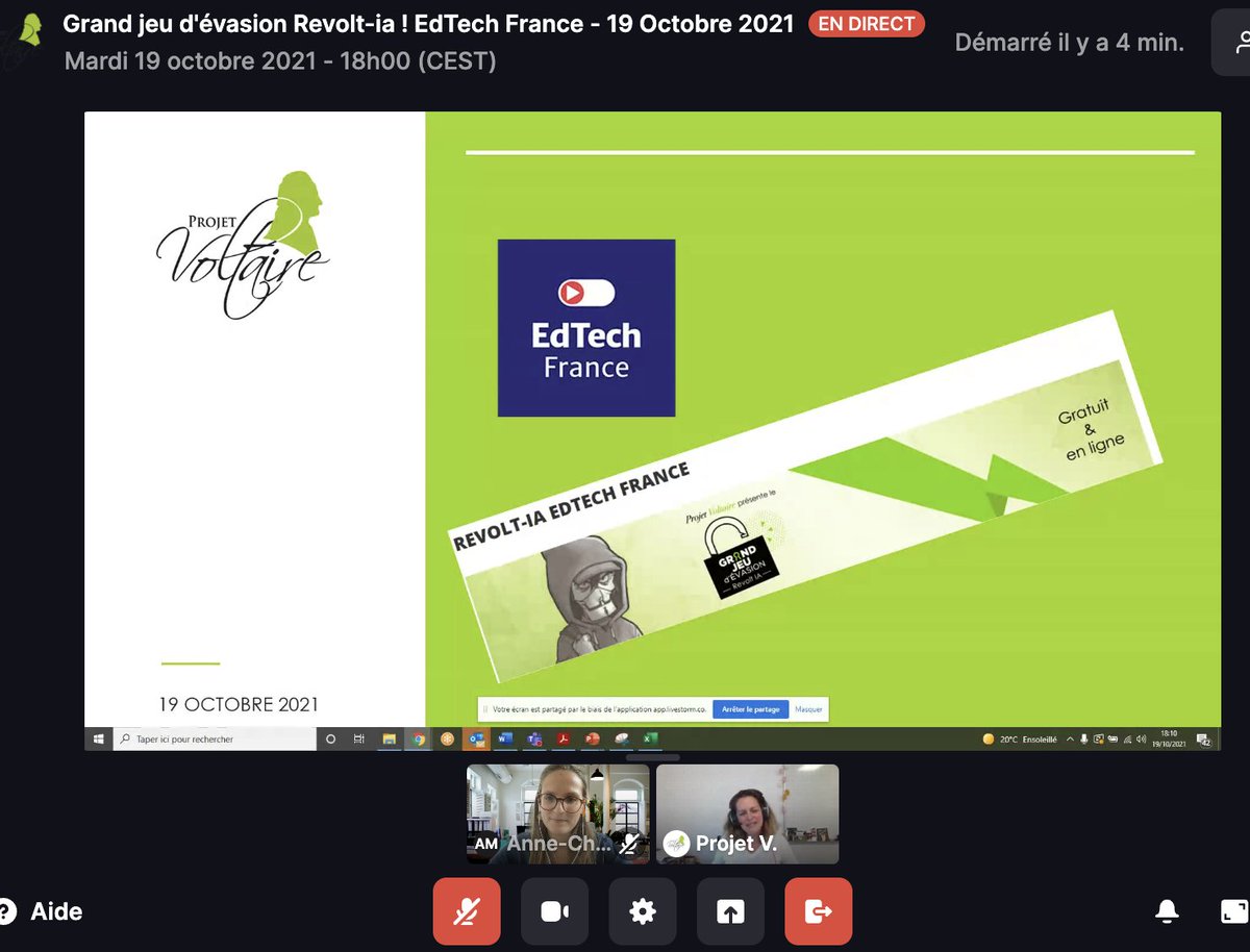 EdtechFrance's tweet photo. #EscapeNight 🔥 merci au @Projet_Voltaire pour cet escape game inédit, 100% en ligne, pour nos membres ce soir...!🏅
#Revoltia #TeamSpirit #LaEdTechaSauvéLeMondeOuf https://t.co/7TfGTpwP1g