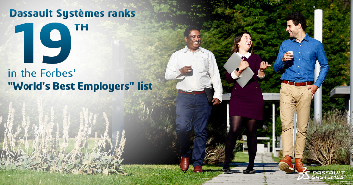 DS_Alyssa's tweet photo. #Proud to announce that @Dassault3DS hits the @Forbes' 'World's Best Employer' list, ranking 1st French company within the list and 19th worldwide (vs 33 last year). What a great recognition!
#WeAre3DS https://t.co/ER9uUnY87C