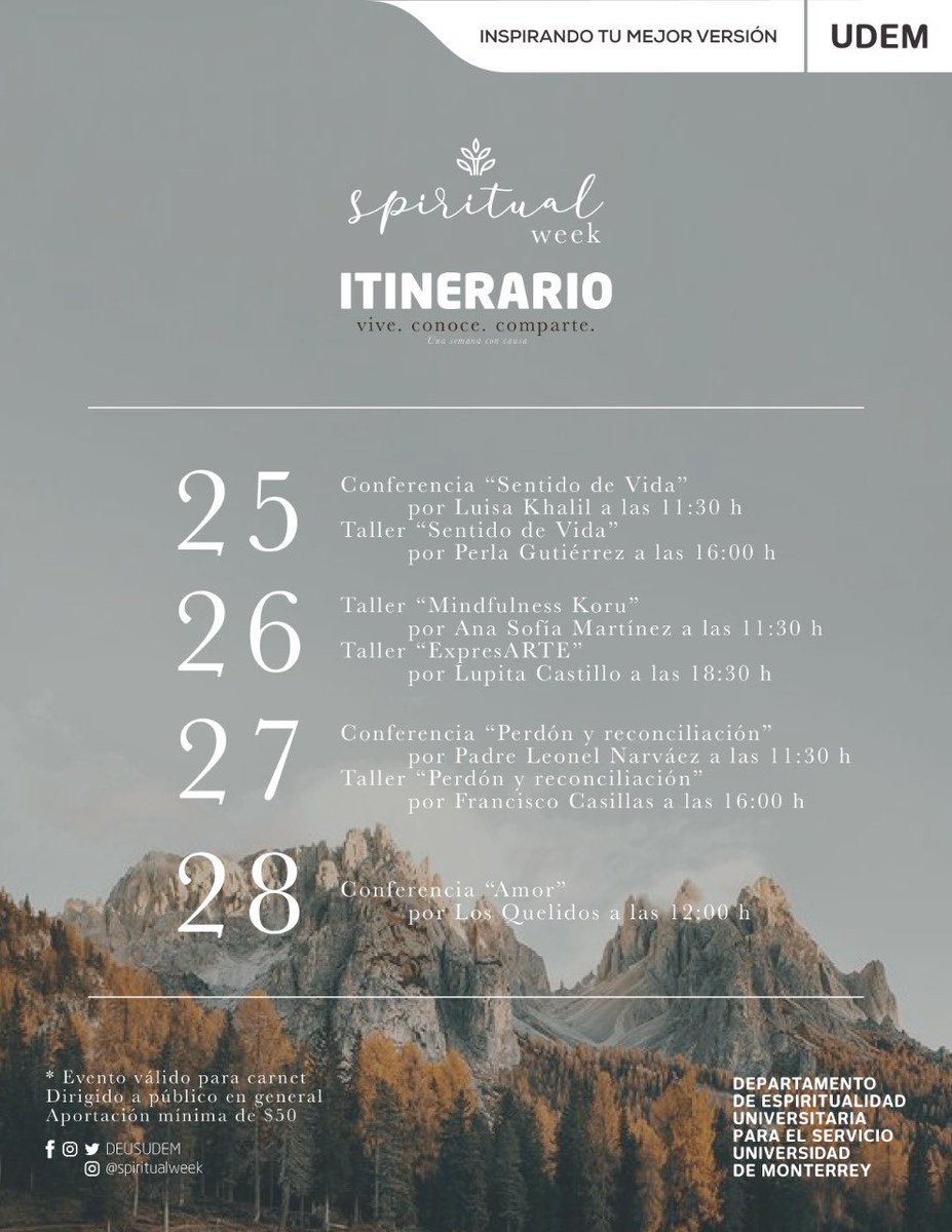 DEUS_UDEM's tweet photo. Registro 👉🏻 https://t.co/OENqkBKhpm
Instagram 👉🏻 @spiritualweek https://t.co/SAaT8SOy5r