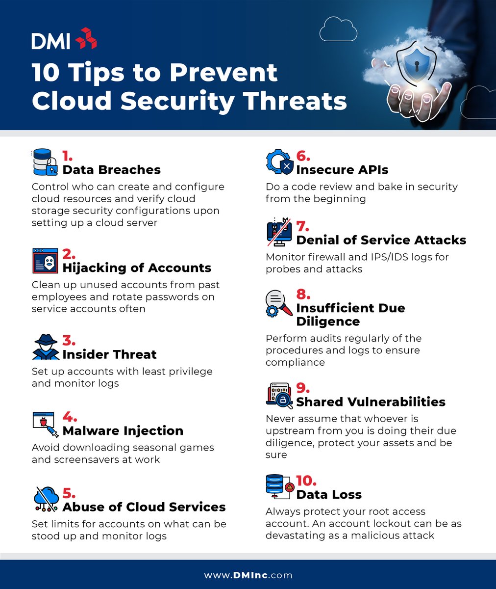 DMI_DoMore's tweet photo. To keep your company's reputation intact & your clients' trust, you have to protect your data. Our experts have compiled a list of the most pressing threats to keep an eye on as well as measures for mitigating them. #CyberSecurityAwareness #CyberSecuirtyTips https://t.co/1meKOu48nE