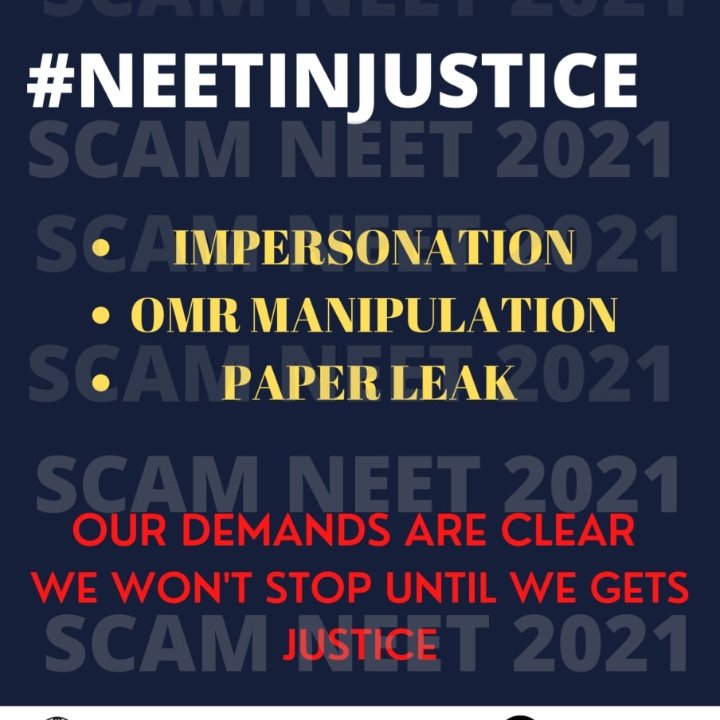 evai_b's tweet photo. #NEETINJUSTICE #FAIRNEET #RENEET #justiceforneetaspirants #neetpaperleak #neetscam #RENEET2021 #zeenews 
@ZeeNewsEnglish
 #zeerajasthan #aajtak It's a matter of future and capability 
@DG_NTA
 #SupremeCourt 
@dpradhanbjp
 we stand we win https://t.co/fAukkYOujw