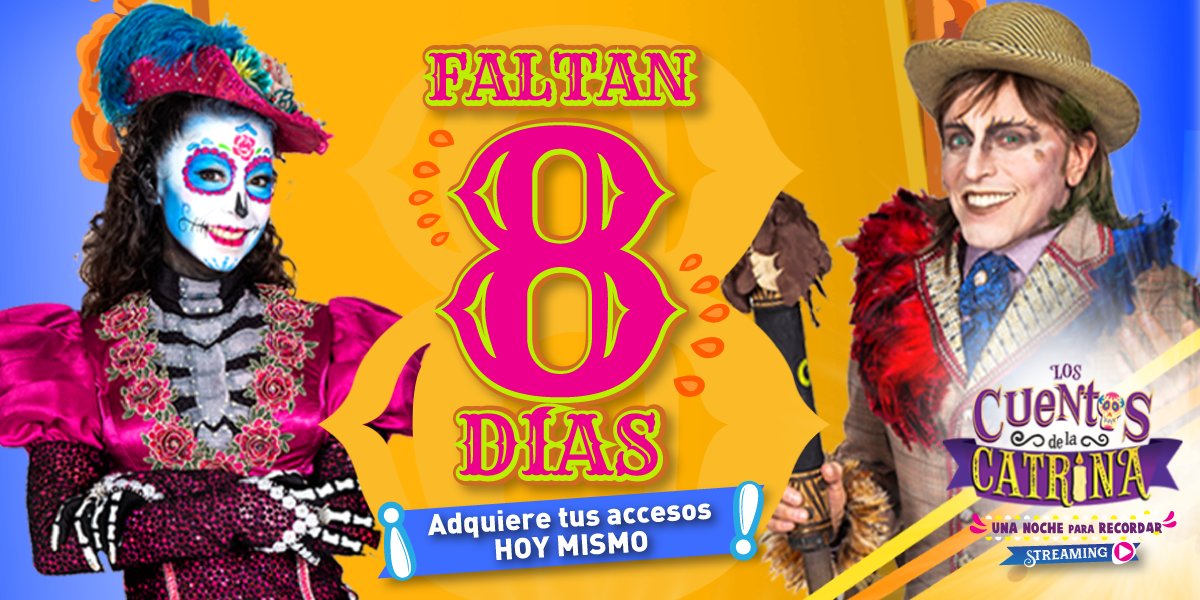 ¡Faltan 8 DÍAS para que nuestro portal se abra! Es tiempo de planear una noche para recordar y disfrutar de una divertida aventura de Día de Muertos. No esperes al último momento y adquiere hoy mismo tu acceso, haciendo click en este enlace ➡️ bit.ly/3zvDLXo
