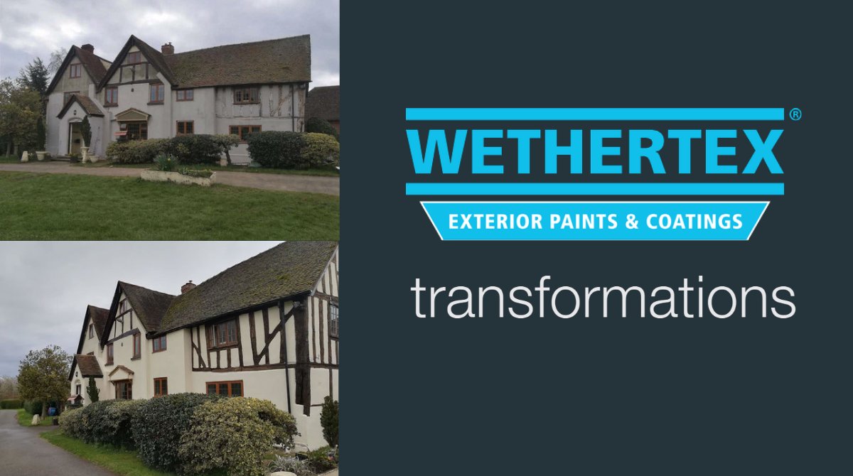 Wethertex_UK's tweet photo. Stunning transformation completed in 2019 on this Grade II Listed property in Stratford-Upon-Avon! Product: @Wethertex_UK MP44 Pliolite Spray Colour: African Ivory Applicator: @Neverpaintagain For more info visit https://t.co/W8LANvKMsW #wethertex #renovationproject #tbt https://t.co/jnY4PRhOpj