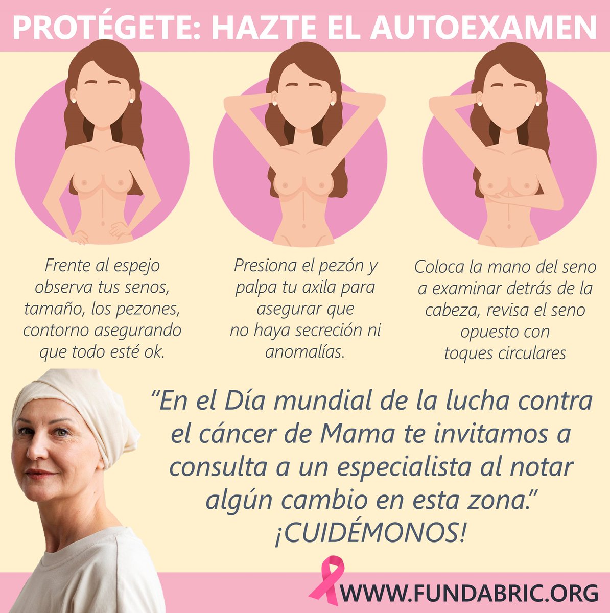 FUNDABRIC's tweet photo. #Fundabric se une a la campaña de prevención contra el cáncer de mamá. 👏

Por una vida más plena y feliz, por una vida donde la prevención y el cuidado sean premisa, y por una vida donde ayudemos a más personas.

Tócate para que no te toque.

Todos Unidos Contra el #CáncerDeMama https://t.co/yCWOxuAWAv