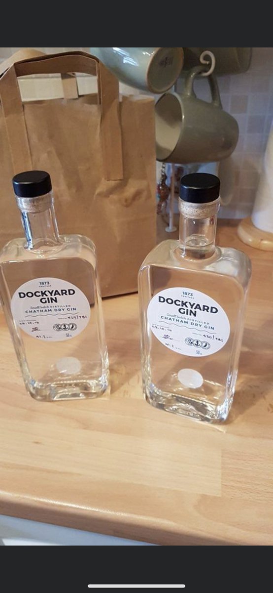 Neale74Mike's tweet photo. @rivetdistillery 5 years ago we visited the newly opened distillery at Chatham Dockyard, bought a bottle of gin which is still unopened  @simonjpenney https://t.co/wHrww17ETp