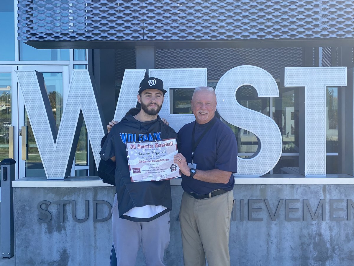 WCCCAthletics's tweet photo. Congratulations to Tommy Kegerreis on receiving his NJCAA ABCA/Rawlings All American Award today!! Tommy was with the Wolfpack for the 2020-21 seasons, and is now a member of the Wheeling University Baseball Program!! https://t.co/k3MYvlskk2