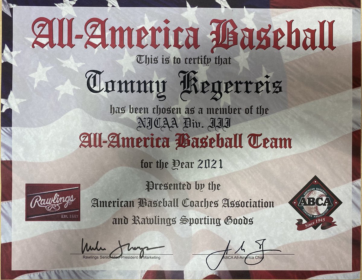 WCCCAthletics's tweet photo. Congratulations to Tommy Kegerreis on receiving his NJCAA ABCA/Rawlings All American Award today!! Tommy was with the Wolfpack for the 2020-21 seasons, and is now a member of the Wheeling University Baseball Program!! https://t.co/k3MYvlskk2