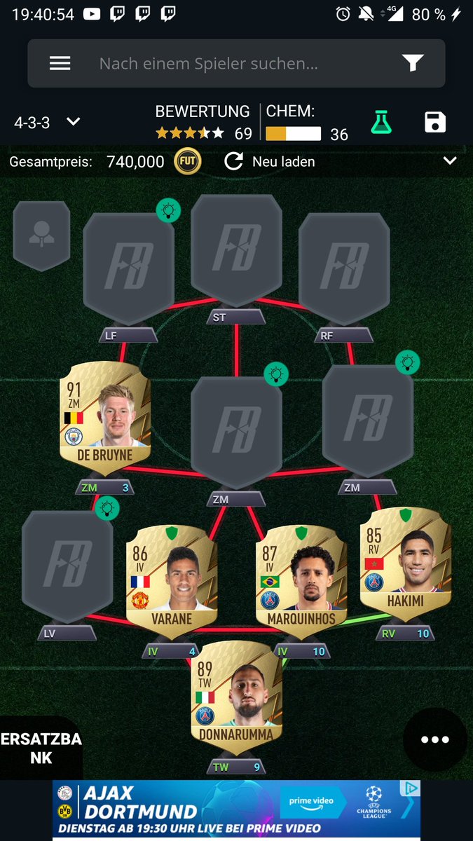 Kann jemand mir das restliche Team bauen, habe die im Team untrade 
Hab noch 400-500K