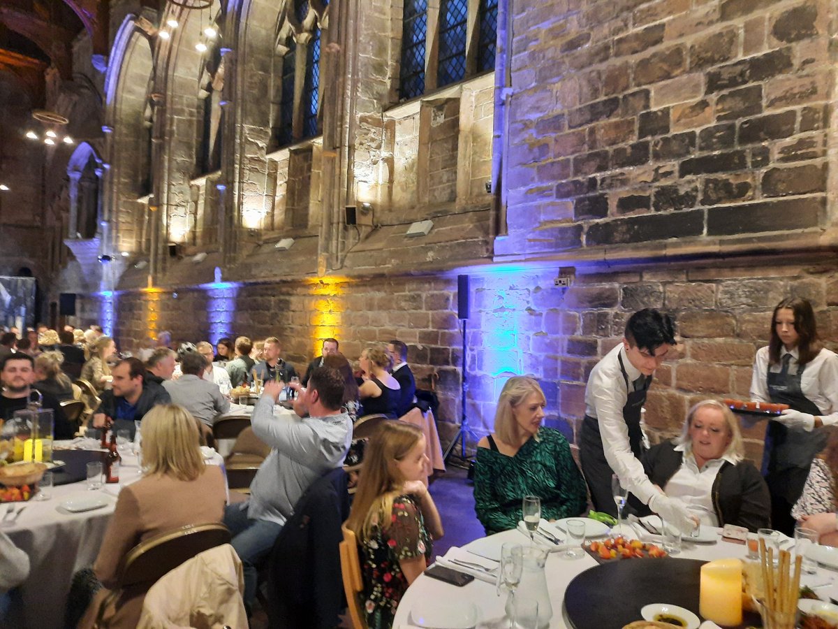 SarahKirkup01's tweet photo. Excited to be attending the @ChesterBID awards evening at @ChesterCath. Catering by the amazing Academy West team from @CheshireCollSW. Can't wait to hear who our winners are this evening. Such great businesses &amp; organisations represented. #chester https://t.co/o4hMrTIAOc