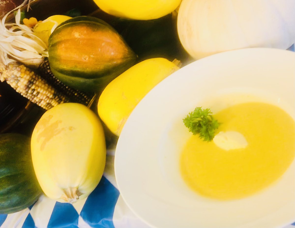 Dpatrevito's tweet photo. Great Stuff from our #1 campus today, The Maples @WCrossing Chef Mike is having “squash fest” this week! Butternut Squash Pancakes, Roasted Spaghetti squash and Pumpkin Squash Bisque featured so far! @nolafoodguy @LeighAnnBarney @WMBHoosier @JustinAugust8 @rhondasimmonds https://t.co/e4dX2ZYjNP