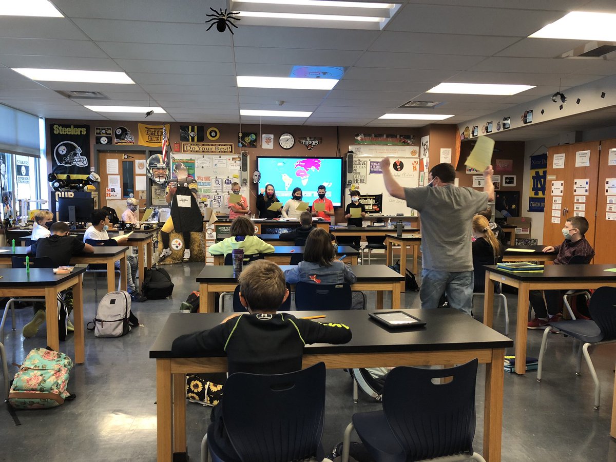 Tuesday Science Theater with Mr. Hamlin’s scientists! Continental drifts, supporters and rebuttals! So much fun! #Tigerpride