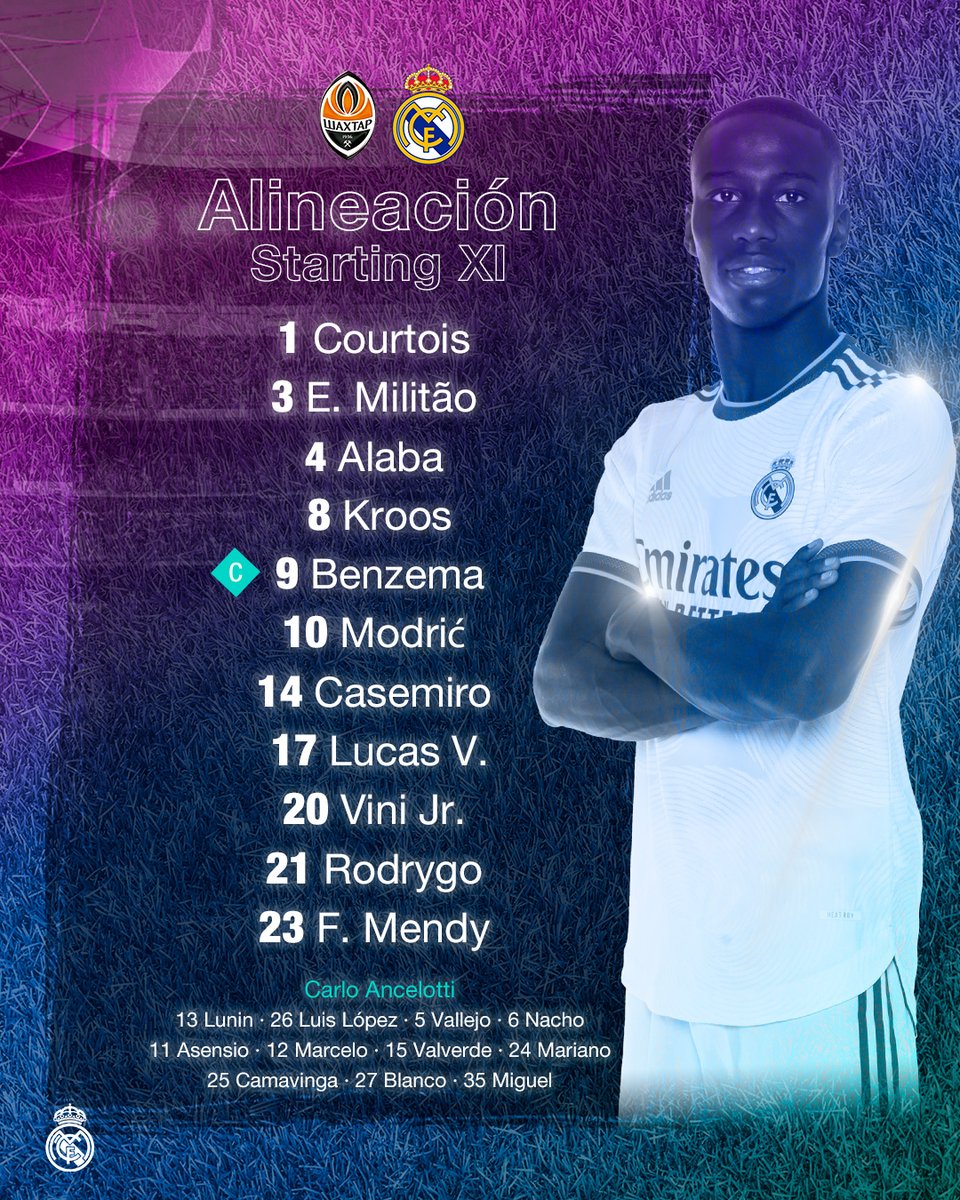 realmadridarab's tweet photo. 📋 تشكيلة الليلة 🔢
🆚 @FCShakhtar
#دوري_الأبطال #UCL https://t.co/8O6xzkNsWz