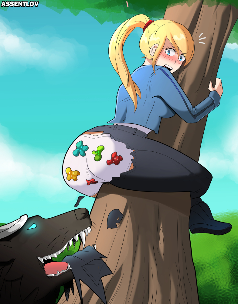 LovAssent's tweet photo. Samus in trouble
 a commission for NekoBlue63 https://t.co/iKHTKPGthM
