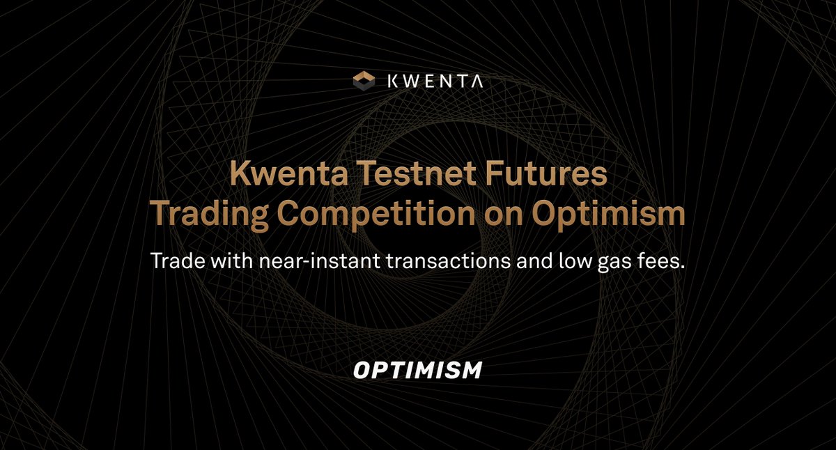 Optimistic Kovan was successfully upgraded to our new EVM-equivalent architecture last week. If you want a taste of the goodness before mainnet goes live, @kwenta_io's trading competition is the perfect way to try it out--blazing fast!