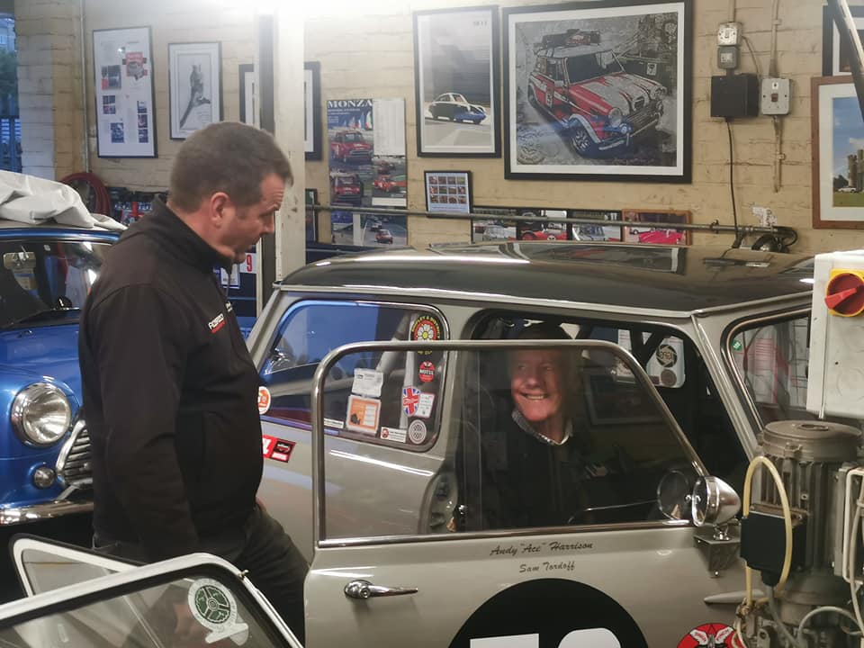 acespeed72's tweet photo. A lovely visit out of the blue by Motorsport legend Mike Wilds just love Mike's company and the stories are amazing...Mike has kindly agreed to sit at one of our tables at our celebration meal next year and also wants to drive Whizz our works FIA Mini... https://t.co/q3T5Xh69aL