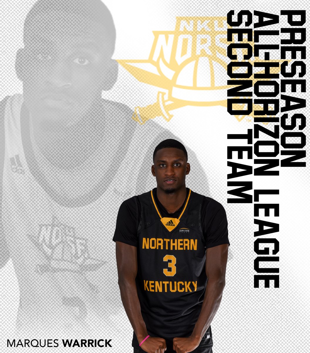 NKUNorseMBB's tweet photo. #HLMBB Preseason Poll
Norse are No. 3 ⬛️🟨

Preseason second team honors for Trevon Faulkner and Marques Warrick! 🔥🏀

🔗: https://t.co/DYv4HcRSuU 
#NorseUp https://t.co/NxHxw3M9J1