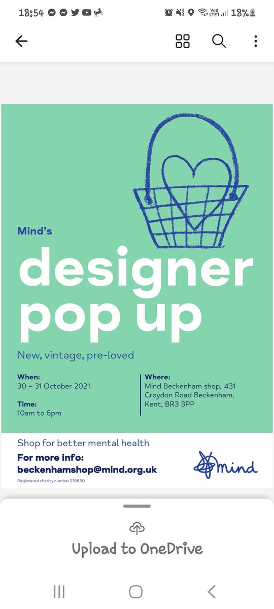 Mind_Tonbridge's tweet photo. So exciting!! @BeckenhamShop is holding a Designer pop up event on 30th and 31st October. Lots and lots of Brand New and pre-loved Designer brands!! Go along and see what bargains you can pick up #mymindshop @MindCharity @DebbieC42278363 #designerevent https://t.co/KtJbr5NkDW