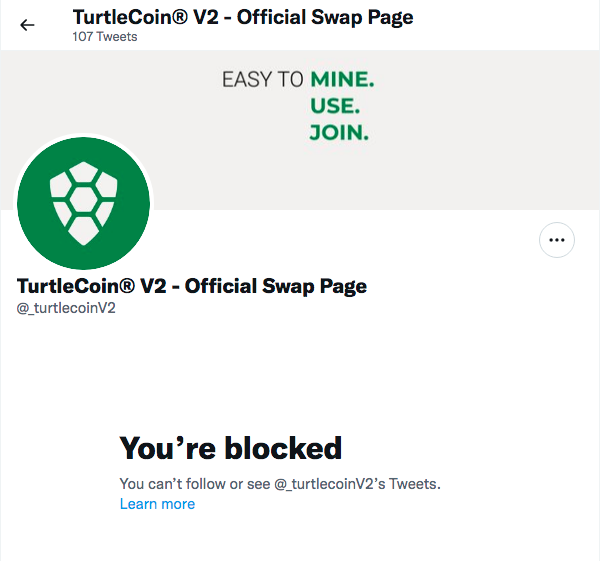 HHardshell's tweet photo. DO NOT SEND TURTLECOIN TO THIS ADDRESS. THERE IS NO OFFICIAL SWAP PAGE OR AIRDROP. IT IS A SCAM. YOU WILL LOSE YOUR MONEY. PLEASE TAKE 30-SEC TO REPORT THIS FRAUDULENT ACCOUNT. FOLLOW THE REAL TURTLECOIN @_turtlecoin 

 #TRTL #TRTLV2 #Turtlecoin Turtle Coin https://t.co/PNnoEOFuPK