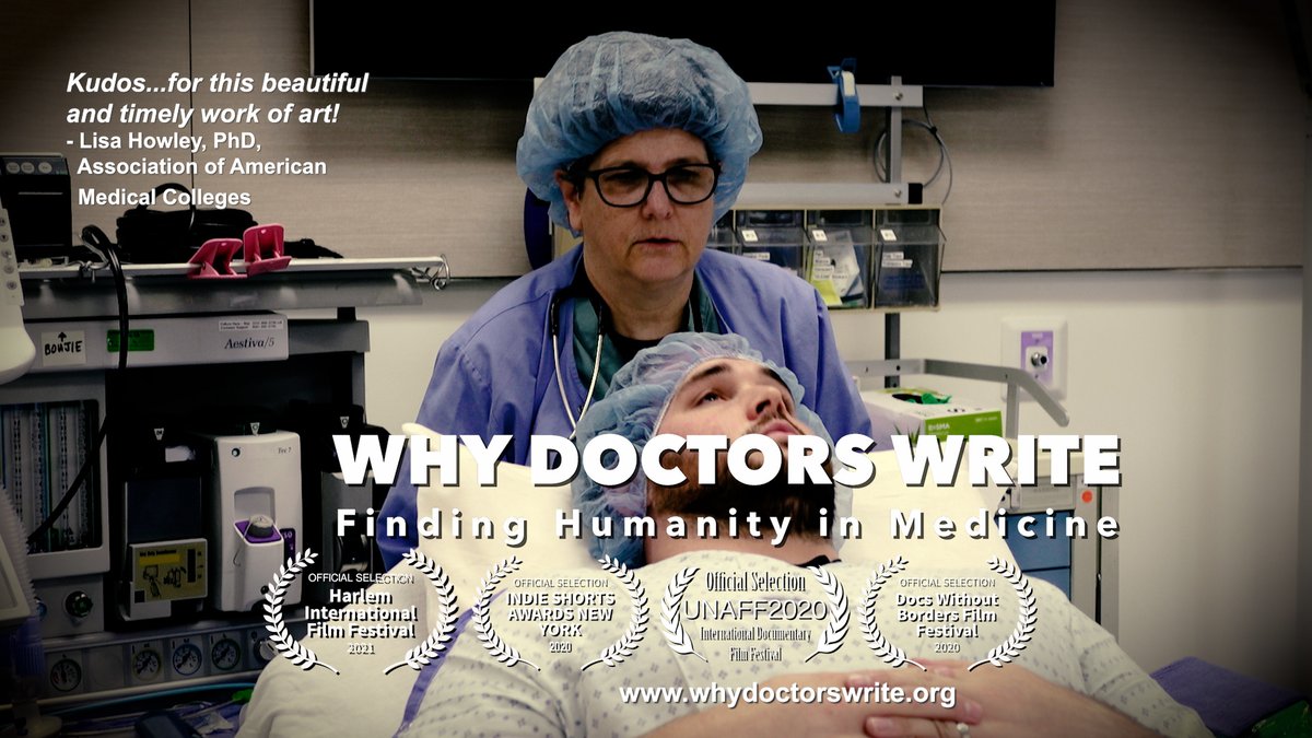 The entire #whydoctorswrite team sends best wishes to our "essential worker", anesthesiologist-writer cast member, and dedicated champion of our film - which continues to reach the field of medicine and beyond.