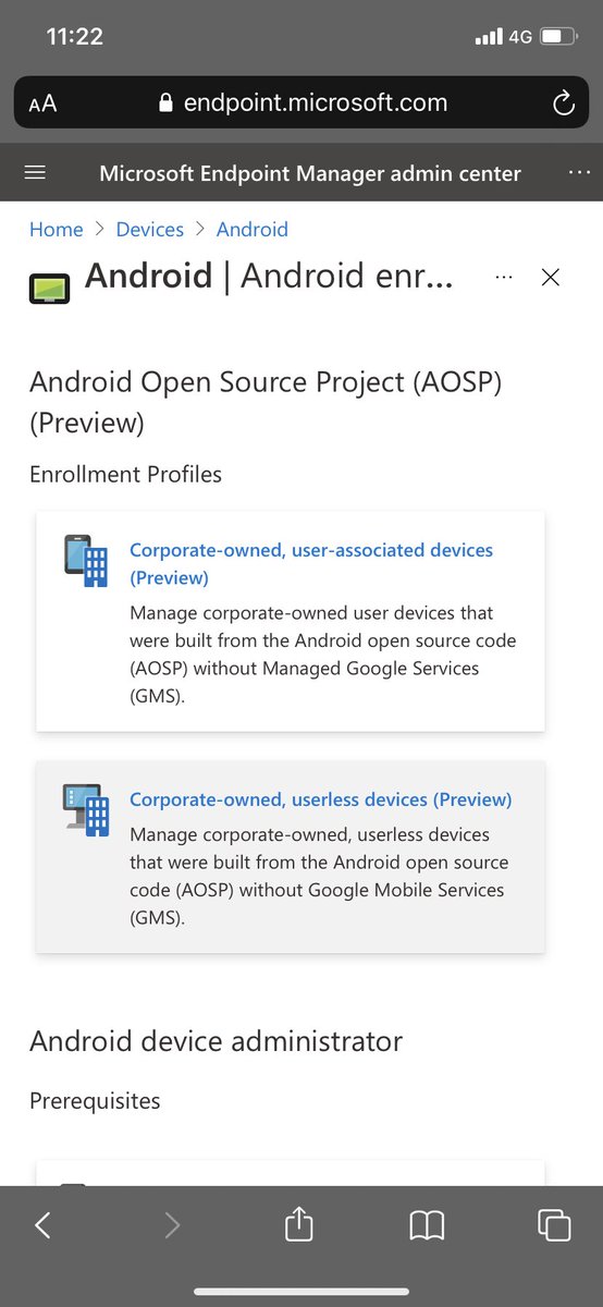 jbasuroy369's tweet photo. Good to see #AOSP arriving in #MEM #MSIntune https://t.co/3uUuSiFgxI