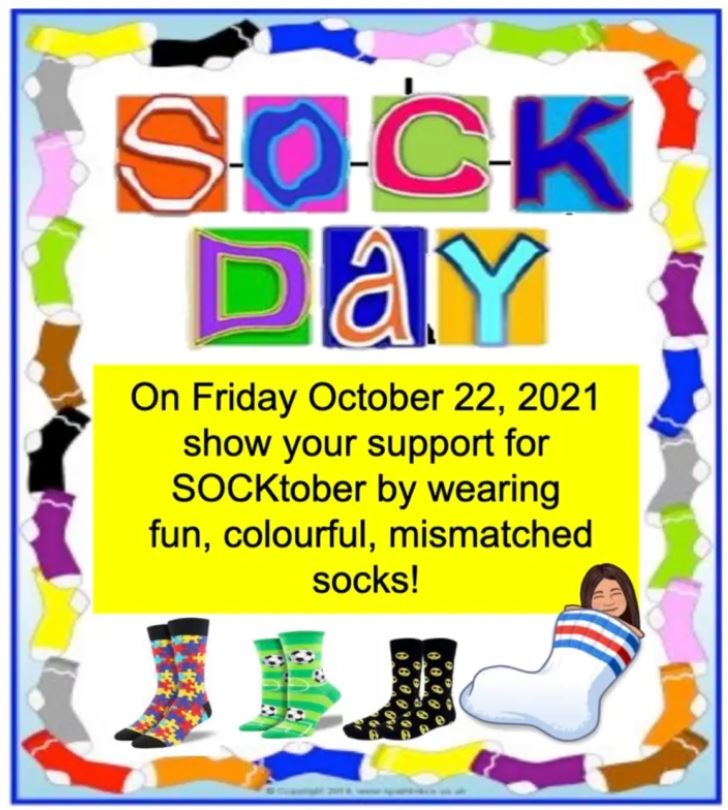 Remember to wear your favourite pair of socks on Friday!