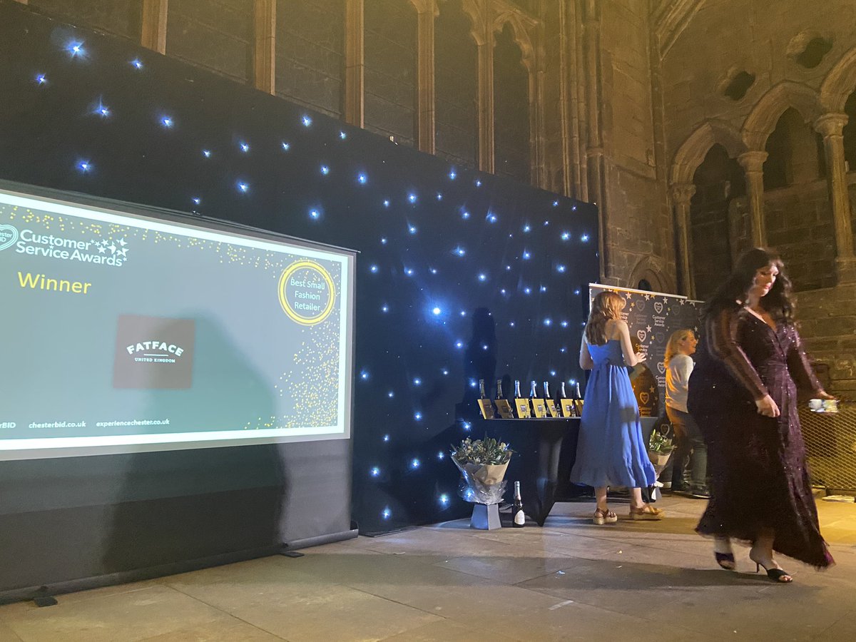 ChesterBID's tweet photo. And the winner of Best Small Fashion Retailer (20 staff or fewer) are…@FatFace 
Runners up are @TheWhiteHorseCR and @drmartens #chesterstars https://t.co/mQDnqS2jr1