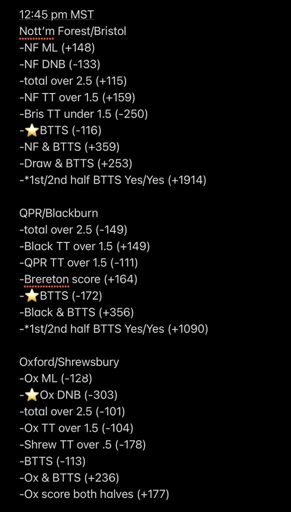 willveliz11's tweet photo. We have our Dortmund team playing an important UCL match, with some English lower leagues sprinkled in!⚽️🔥🔥🔥

*REMINDER*
DNB= Draw No Bet
TT= team total
Picks with a * are unofficial in that you should just sprinkle some change due to the high odds.

7⭐️Parlay (+1905) https://t.co/rhw7qqH9iW