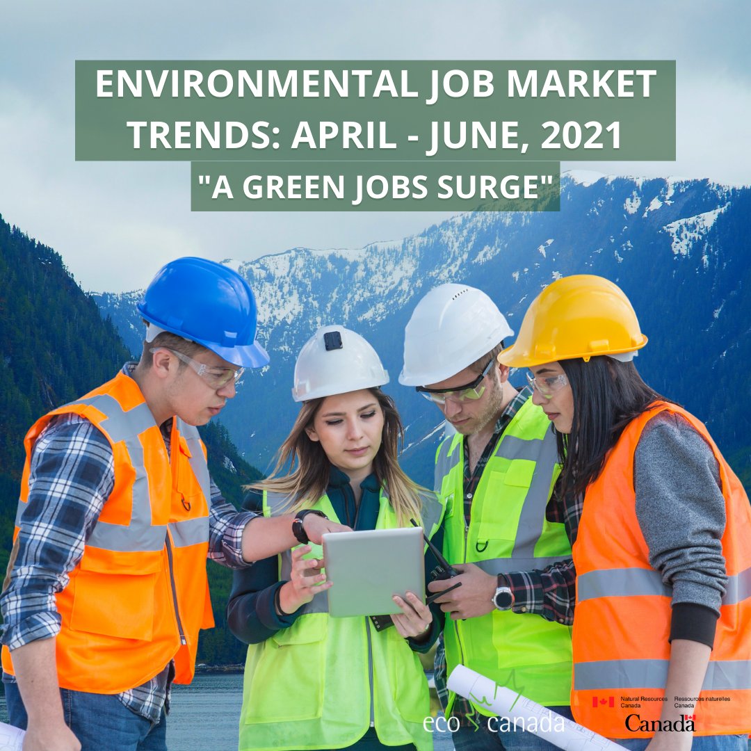 We recently updated our environmental job market trends dashboard for April to June 2021 and there is great news for the environmental sector! 

View the interactive dashboards and learn more here: eco.ca/research-and-r…
