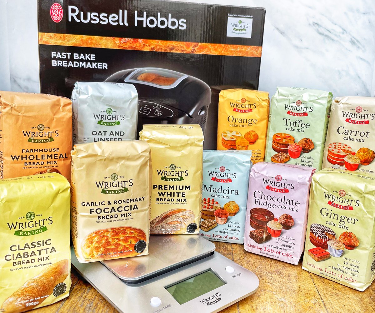 FABflour's tweet photo. Be one of 15 winners of a @Wrightsbaking bundle! 1st prize is a breadmaker, a set of digital scales, and a selection of 11 of Wright’s flours, 2nd prize is the scales and flours, and 3rd prize is the flours! Simply like this post, follow us and @Wrightsbaking, and tag a friend! https://t.co/v6M8SPNHDc