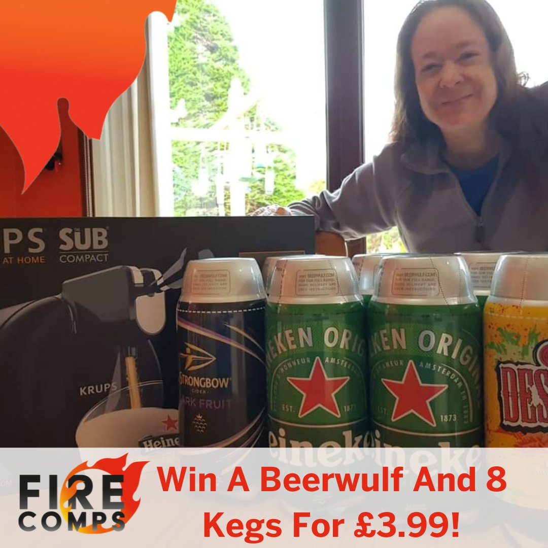 FireComps's tweet photo. Be like Ron and Olivia! 🍻

You could win your very own Beerwulf with 8 mini kegs for only £4.99 a ticket! 🔥

Ends this weekend, just over 10% of tickets currently sold. >> https://t.co/P4iLajGJNs https://t.co/fo2NsRHRWY