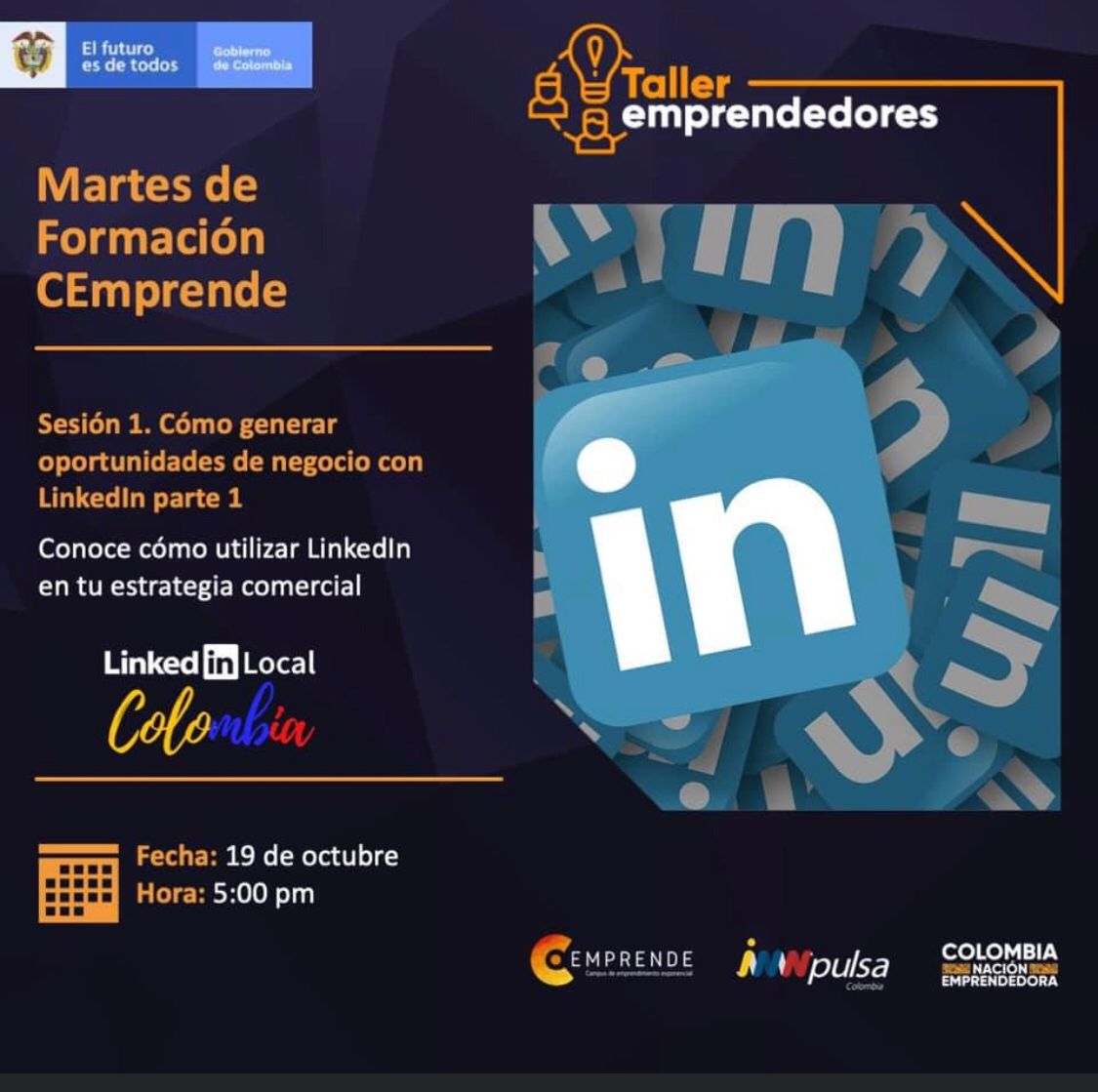 crcisucre's tweet photo. Nuevo ciclo de formación con LinkedIn sobre ¿Cómo generar oportunidades de negocio con LinkedIn? parte 1 qué ha diseñado desde #CEmprende #iNNpulsa Colombia, en este espacio podrás aprender sobre cómo utilizar LinkedIn en tu estrategia comercial. https://t.co/sMMK3UuKrx
