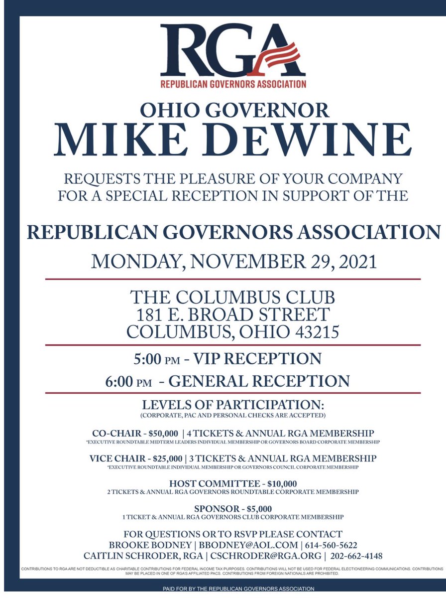 DannoActon's tweet image. Hellooo Ohio Patriots: Thought you’d like the opportunity to spend $50,000 to see Progressive RINO @GovMikeDeWine in Columbus. Please share on Facebook, Twitter, heck: EVERYWHERE. Great place for protest signs, trucks with signs &amp;amp; flags, bullhorns optional.