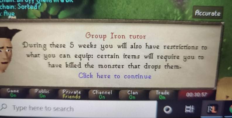Benroxo's tweet photo. @JagexAsh Hi ash, do the limits on what a non prestige GIM member can equip (i.e. a whip before killing an abby demon) only last for 5 weeks since they join as per the image below? https://t.co/cAwfswPCRq