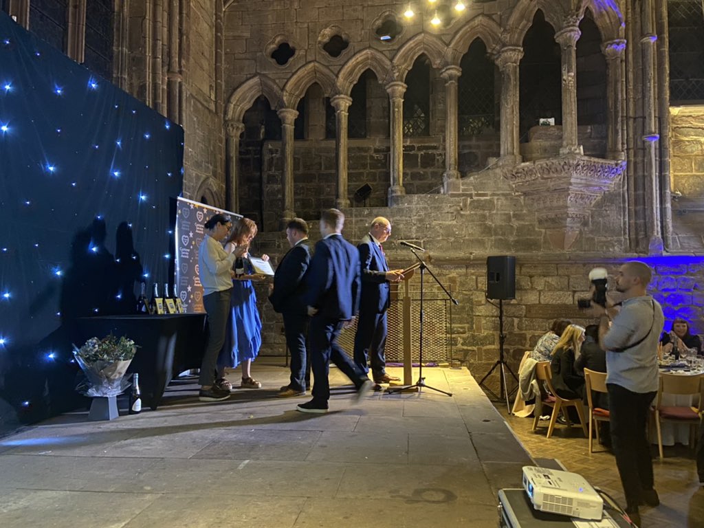 ChesterBID's tweet photo. And the winner for Best Hotel / B&amp;B is…@ThHotelChester1 
Runners up are @TheGrosvenor and @PiedInn #chesterstars https://t.co/dVT0eXpw57