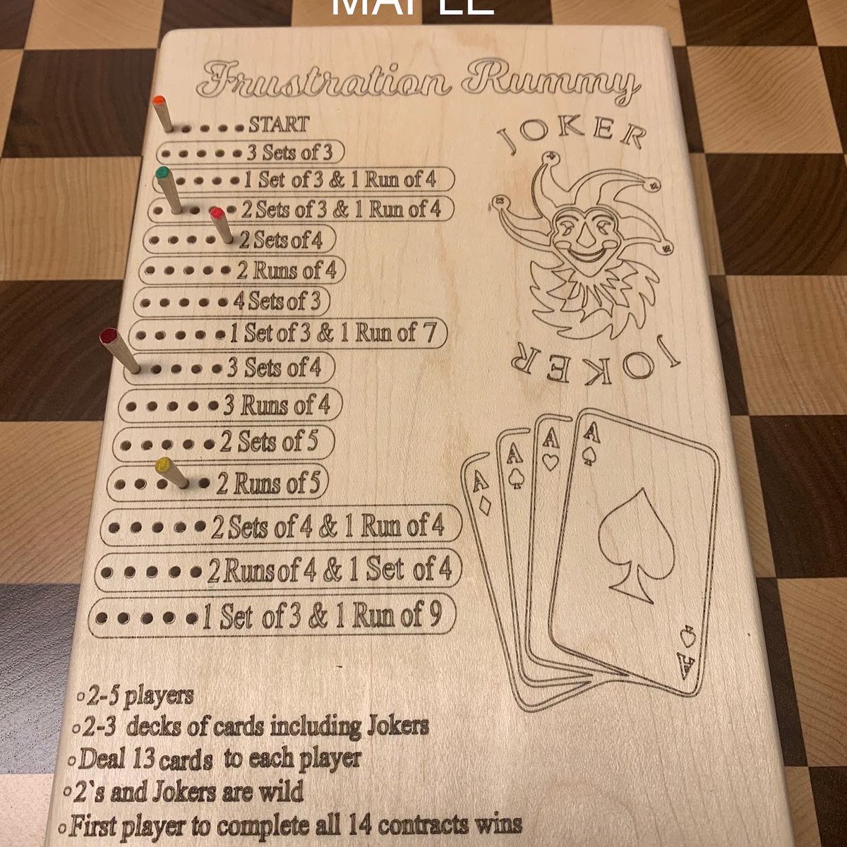 lakesidecustom9's tweet photo. Canadian made Hardwood frustration rummy game boards now available at https://t.co/IdK6iGoslc offering shipping within Canada. More items online as well https://t.co/cQF2No9esW