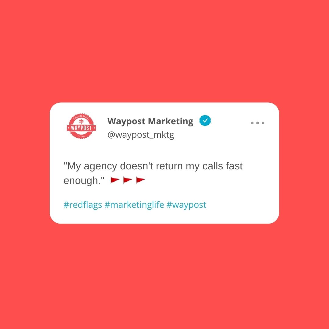 waypost_mktg's tweet photo. We couldn't help ourselves and had to join in with some of our own #redflags. Here are some #MarketingRedFlags businesses should look out for when choosing an agency to partner with. π©π©π©
#WaypostMarketing #digitalmarketing #greenvillesc #littlerockar #marketingagency https://t.co/OhS5F2zQmc