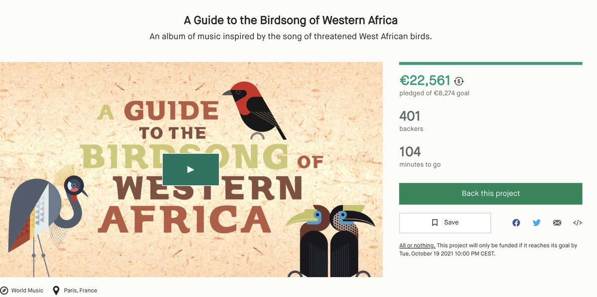 Just two hours to go on our #BIrdsongProject <a href="/Kickstarter/">Kickstarter</a> &amp; we just passed 400 contributors!! Still time to be number 402 ;) >>> kickstarter.com/projects/shika…