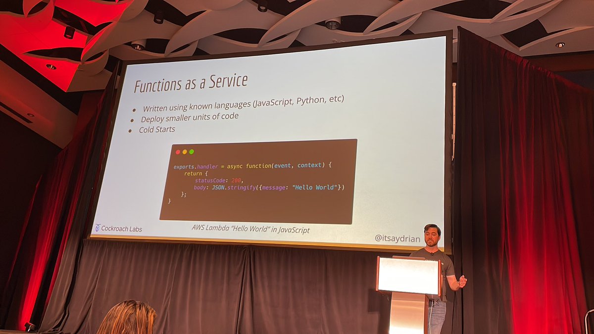 rainleander's tweet photo. Does anyone use something besides #python or #javascript when doing #FaaS? #AllThingsOpen #ServerlessDevelopment @itsaydrian https://t.co/zsIqZ374bJ