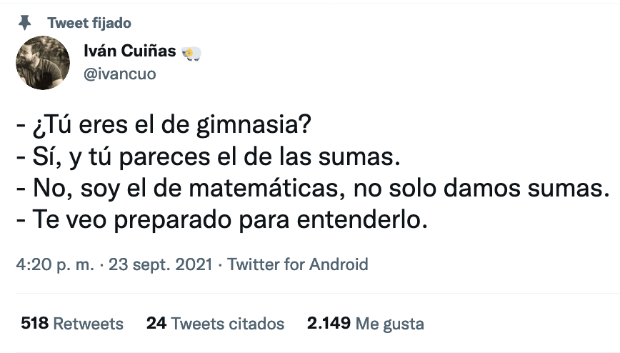JosemidCastillo's tweet photo. - ¿Tú eres el de gimnasia?
- Pues NO. https://t.co/XLKMqbgzk7