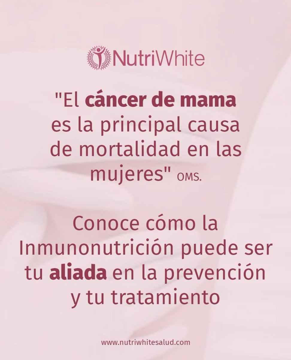 Nutriwhite's tweet photo. Hoy es un día de consciencia, de prevención y acción en el tratamiento del #CancerDeMama 🎀
La prevención no es solo hoy, ¡Es SIEMPRE!, y las herramientas⚒️, así como el autoexamen🖐️, están en tus manos 🙌🏻con tu #Protocolo3R de #Inmunonutricion https://t.co/khMxzo5vFZ