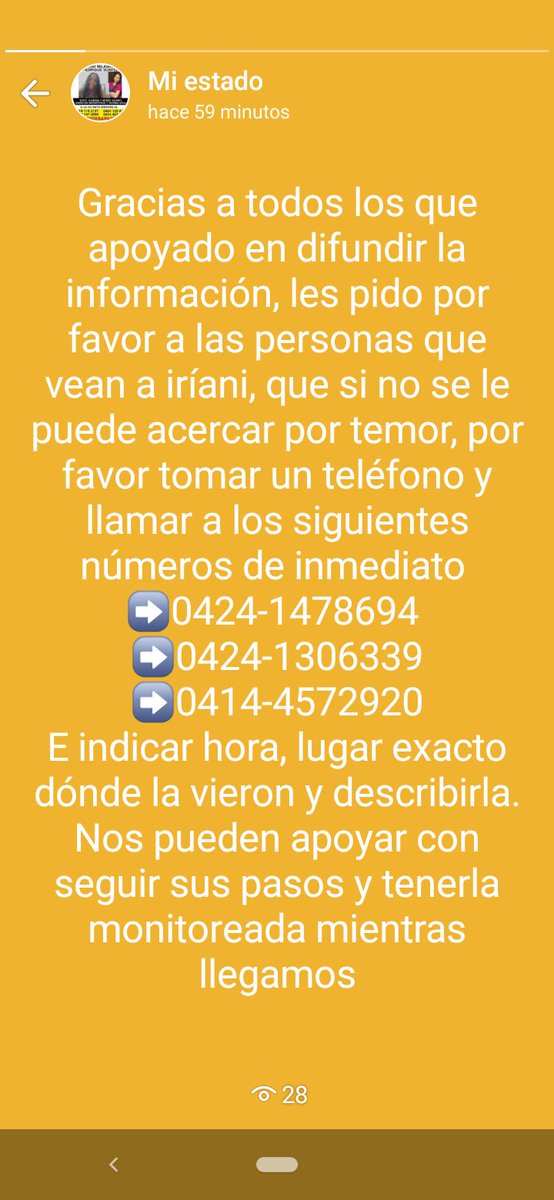 Lucelia57386029's tweet photo. @ligiaM_77 ⚠️POR FAVOR DIFUNDIR ENTRE SUS CONTACTOS ES DE GRAN AYUDA ⚠️ https://t.co/4ldxcIC3uf