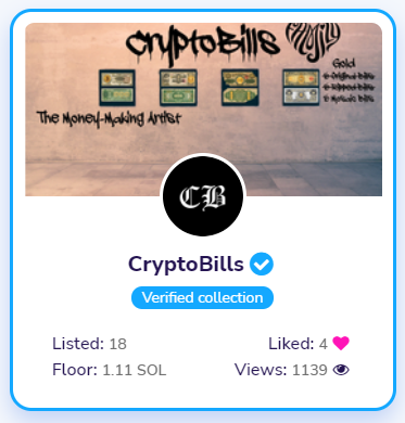CryptoBillNFT's tweet photo. Now we are verified on @SolSeaNFT  🙏😌 https://t.co/vLlnF6cTpy